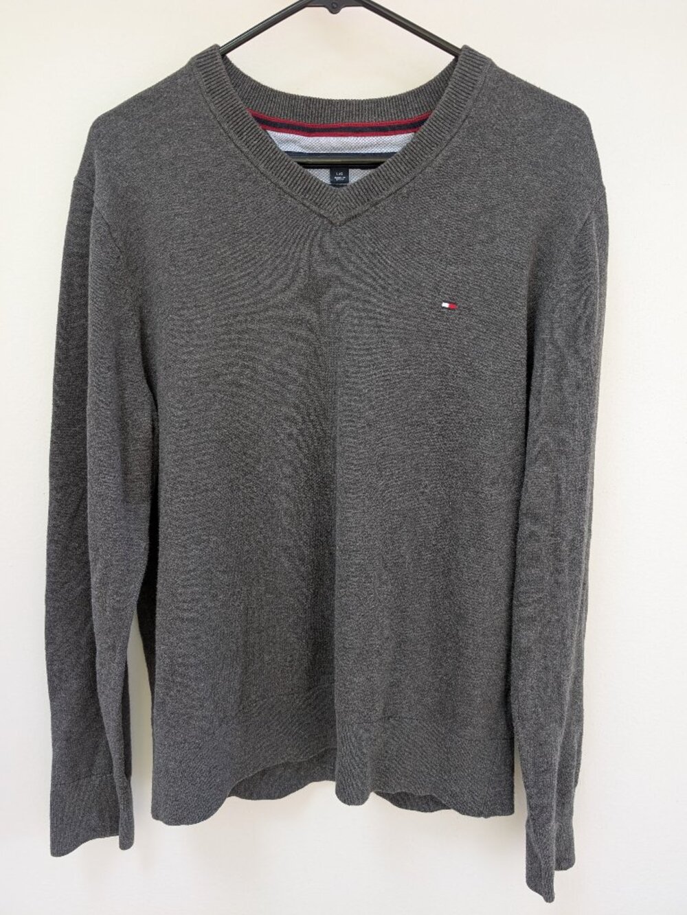 Tommy Hilfiger Pima Cotton Charcoal Grey Sweater Size Large